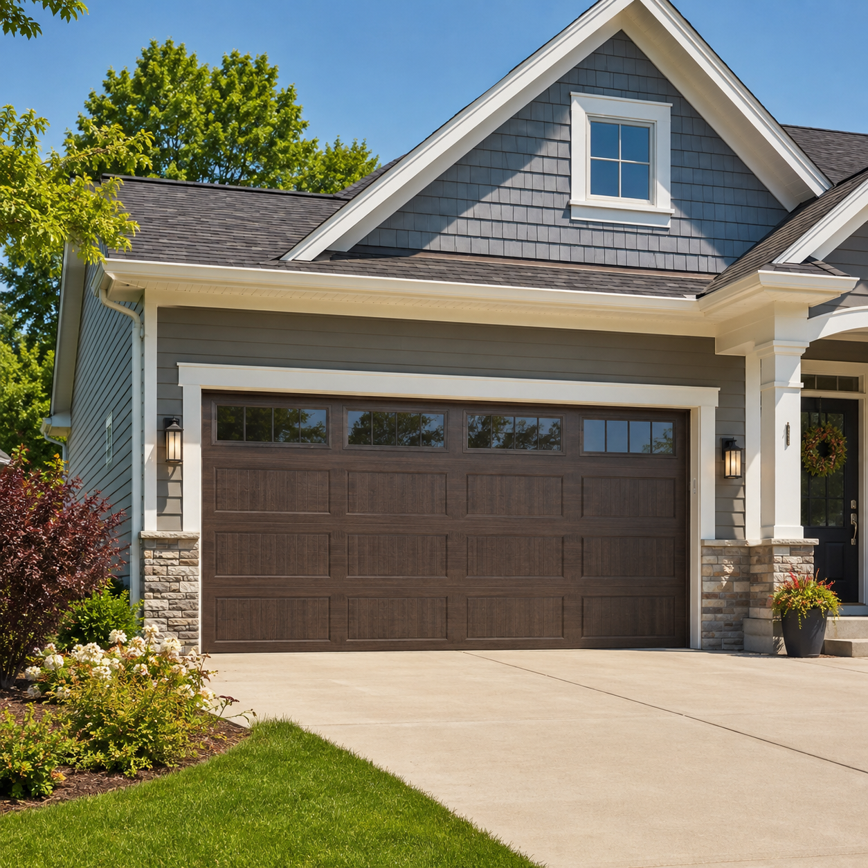 Residential garage door complementing a Farmington Hills MI home